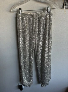Girls' Sequin Jogger Pull-On Relaxed Pants art class Silver Size L (10/12) - Picture 1 of 5