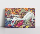 Psychedelic Mushrooms Trippy Shroom Painting Framed Canvas Wall Art Print Hippy