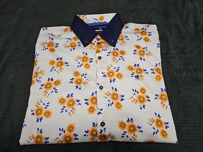 MONDO Tranquil Zen Floral Flip Cuff Button-up Long Sleeve Shirt SZ 3XL Foto 1 de 4