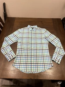 Neu ohne Etikett Banana Republic grün blau kariert weiche Waschung maßgeschneidert Slim Fit Hemd Small - Bild 1 von 6