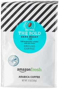 Amazonfresh Go for the Bold Ground Coffee, Dark Roast, 12 Ounce - Picture 1 of 12
