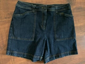 Jones New York Dk Blue Shorts Stretch 10 Women Pockets Zipper Cotton 5.5" inseam - Picture 1 of 7