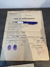 ancien document fiche armee de l’air base ecole 1948 soldat
