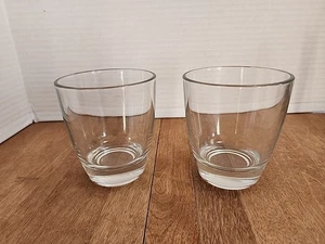 Set of 2 Heavy Bottom Low Ball Glasses 4" High - Picture 1 of 5