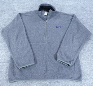 Pull homme vintage Patagonia Synchilla grand gris polaire demi fermeture éclair - Photo 1/12