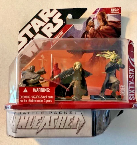 Star Wars 2007 Unleashed Battle Packs Maestros Jedi Guardia Real/Windu/Tiin/Fisto Foto 1 de 1