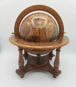 Vintage Old World Globe Tabletop Desk Zodiac Terrestrial Wooden 10" on Stand - Picture 1 of 14