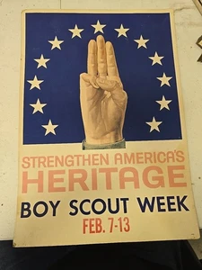 Vintage Cardboard Boy Scout Sign - Picture 1 of 7