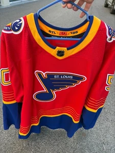 Preowned 56 Jordan Binnington St Louis Blues Adidas Throwback Alternate Jersey - Picture 1 of 5