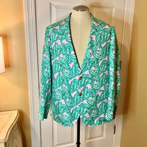 NWOT Mens Vineyard Vines Pink Green Banana Leaf Classic Fit Blazer Jacket 44R - Picture 1 of 5