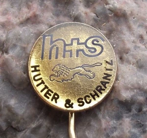 Vintage H+S Hutter Schrantz Industrial Fabrics Filters Company Lion Pin Badge - Picture 1 of 2