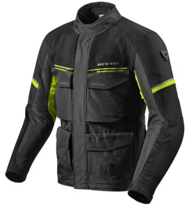 GIACCA MOTO REV'IT REVIT OUTBACK 3 STRATI WATERPROOF NERO GIALLO FLUO TG XYL 3XL - Foto 1 di 2