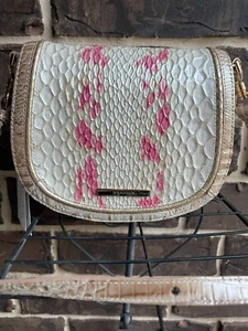 NWT$285 Brahmin Briar Crossbody Valentia Apricot Rose Leather pink white neutral - Picture 1 of 4