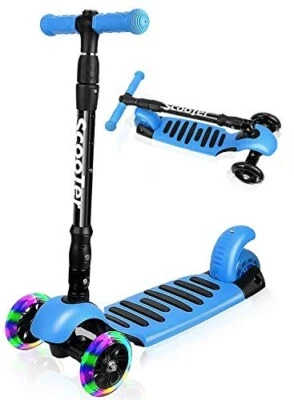 BANNE Kinderroller für Kinder, Premium 3-Rad Kick Scooter mit Anti-Rutsch-Deck, blinkend
