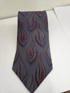 KARL LAGERFELD Silk Tie Grey Blue Burgundy  - Picture 1 of 2