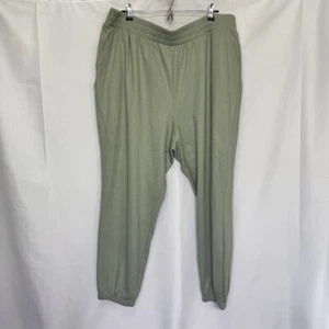 Old Navy Womens Plus 2X High Rise Thermal Waffle Knit Lounge Jogger Pants Green - Picture 1 of 10
