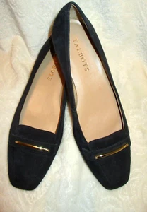 Mocasines de gamuza Talbots, talla 6,5 M, elegantes, azul marino, usados - Imagen 1 de 8