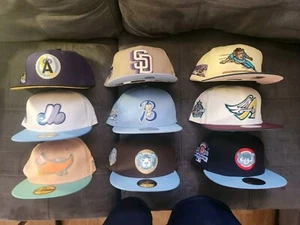 New Era 59Fifty MLB & MiLB Club Fitted Hats Size 7 5/8 NWT (LOT OF 9 HATS) - Picture 1 of 6