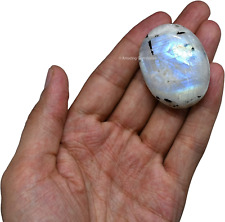 Rainbow Moonstone Palm Stone - Pocket Massage Worry Stone for Natural Body Chakr