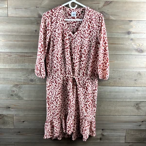 CAbi Womens Dress Sienna Ruffle Trim Animal Print 3/4 Sleeve 5406 Size XS - Picture 1 of 8
