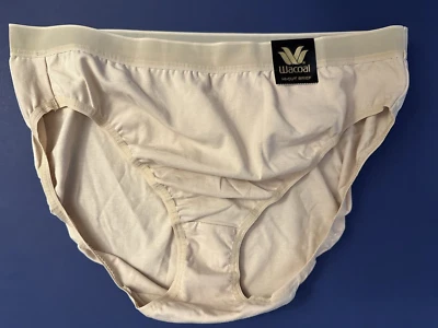 Wacoal 871202 'Gamuza de Algodón' Calzoncillo Corte Alto Natural Desnudo talla 8 NUEVO Foto 1 de 4