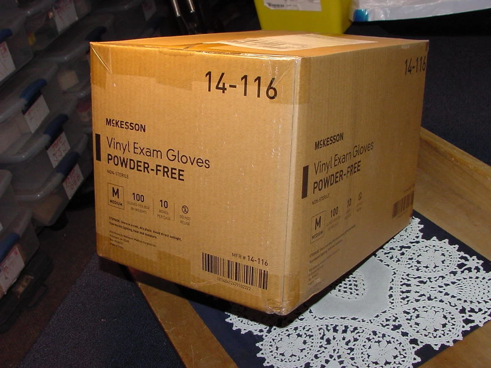 McKesson Vinyl Exam Gloves - Pack of 100, Medium