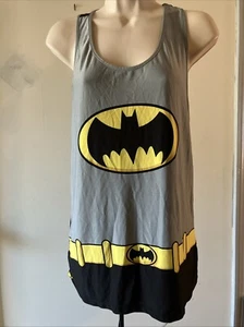 DC Comics Batman Logo Gray/Black Racerback Tank Top Women’s Size L - Picture 1 of 5