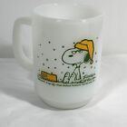 VTG '58 SNOOPY Peanuts Fire King Glass Mug Hate When It Snows On My French Toast
