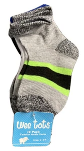 10 Pack Assorted Colors Boys Toddler Low Cut No Show Socks 2-4T Back To School - Picture 1 of 5