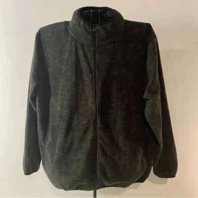 Open Trails Men’s Green Fleece Jacket Full Zip Pockets Size 2XL - Image 1 of 4