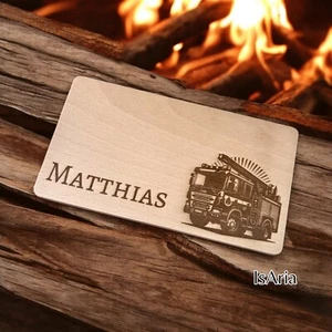 Frühstücksbrett /Schneidebrett/Feuerwehrauto/Personalisiert/Mit Namen/Holzbrett - Bild 1 von 12