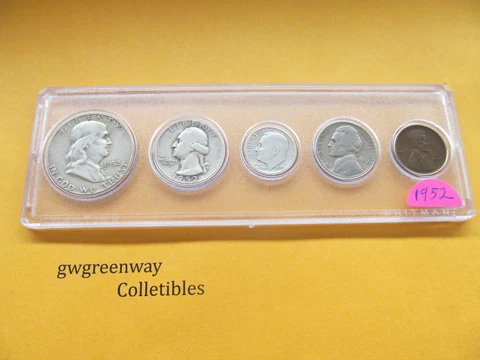 1952 Silver Birth year set 5 coins  (other years also) FREE SHIPPING Cover