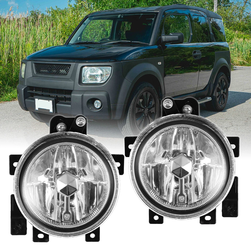 For 2003-2006 Honda Element Fog Lights w/Bracket+Wiring+Switch Kit Clear Pair Foto 1 de 4
