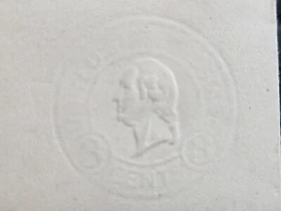 US Cut Square Sc U437, 3c albino, Mint  CV$39.00 (504C89) - Image 1 of 3