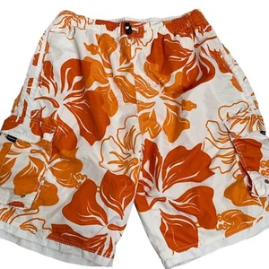 Exist Supreme Board Shorts Swim Trunks XL White Floral Mesh Lining Pockets Surf - Picture 1 of 5
