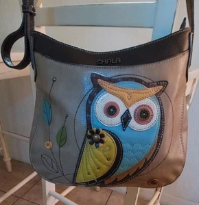 Chala Owl Crossbody Handbag Purse Embroidery Accents Artsy Fashion Fun Accessory - Picture 1 of 9