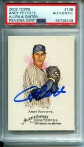  Andy Pettitte Topps 2008 Ginter Yankees signed PSA/DNA slabbed baseball card - Bild 1 von 2