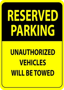 ESTACIONAMIENTO RESERVADO VEHÍCULOS NO AUTORIZADOS SERÁN REMOLCADOS | Calcomanía de letrero de vinilo adhesivo - Imagen 1 de 4
