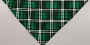 Dog Bandana, Green and White Tartan Plaid, St. Patrick's Day, XS, M, L - Picture 1 of 3
