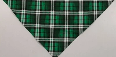 Dog Bandana, Green and White Tartan Plaid, St. Patrick's Day, XS, M, L - Image 1 of 3