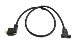 SYSTEM-S USB 3.1 Gen 2 Cable 60 CM Type C Plug To Socket Single Screw Left - Zdjęcie 1 z 4