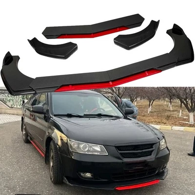 For Hyundai Sonata Front Bumper Lip Spoiler+Splitter Body Kit Carbon Fiber Red Foto 1 de 4