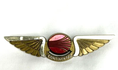Vintage Continental Airlines Plastic Wings Lapel Brooch Pin - Image 1 of 4