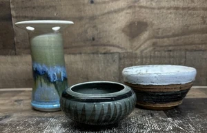 Assortment Of Handmade Pottery Bowls Vase Vessels - Picture 1 of 19