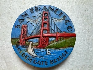 San Francisco Golden Gate Bridge Holz Kühlschrankmagnet - Bild 1 von 8
