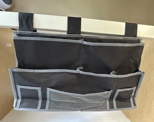 BEDSIDE STORAGE CADDY ~ Bunk Bed Pocket Organizer ~ College Dorm Kids Room Black - Picture 1 of 14