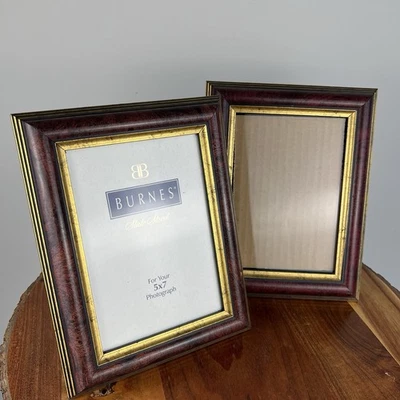 Juego de 2 marcos de madera Burnes of Boston de colección 5x7 borgoña negro dorado Foto 1 de 4