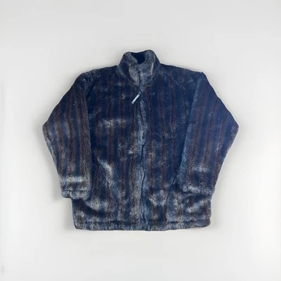 Chaqueta De Colección Negra Montaña Marrón Imitación Piel Cremallera Rara Hecha en EE. UU. Talla M Animal Foto 1 de 4