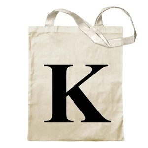 Buchstabe K - Alphabet Tragetasche Baumwolltasche Stoffbeutel langer Henkel - Bild 1 von 91