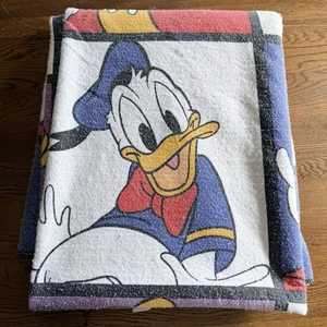Vintage Disney Fleece Blanket 72x91 Mickey Minnie Donald Goofy USA Made - Picture 1 of 8